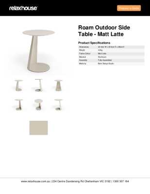 Tear Sheet: Roam Outdoor Side Table - Matt Latte