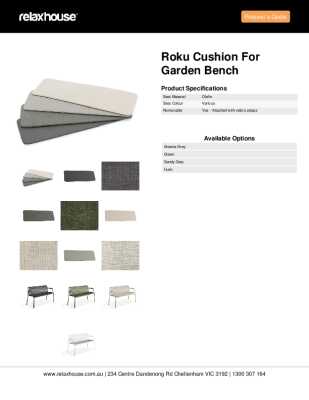 Tear Sheet: Roku Cushion for Garden Bench