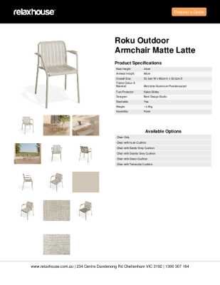 Tear Sheet: Roku Outdoor Armchair Matte Latte