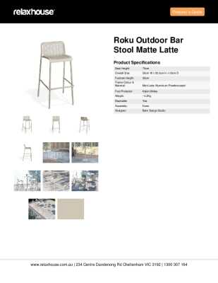 Tear Sheet: Roku Outdoor Bar Stool Matte Latte