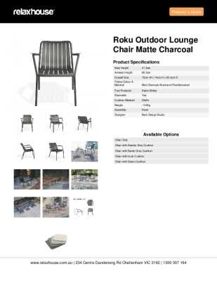 Tear Sheet: Roku Outdoor Lounge Chair Matte Charcoal