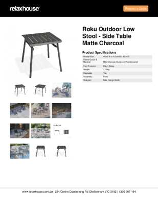 Tear Sheet: Roku Outdoor Low Stool - Side Table Matte Charcoal