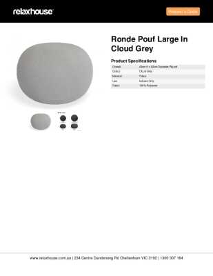 Tear Sheet: Ronde Pouf Large in Cloud Grey