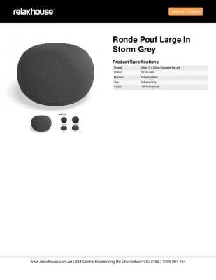 Tear Sheet: Ronde Pouf Large in Storm Grey