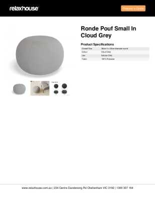 Tear Sheet: Ronde Pouf Small in Cloud Grey