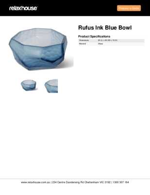 Tear Sheet: Rufus Ink Blue Bowl