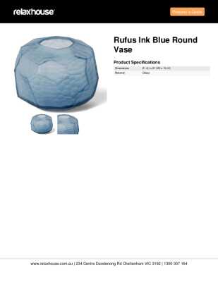 Tear Sheet: Rufus Ink Blue Round Vase 