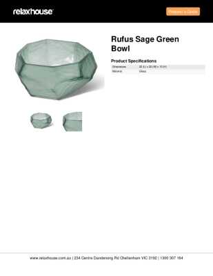 Tear Sheet: Rufus Sage Green Bowl