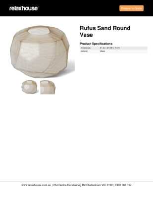 Tear Sheet: Rufus Sand Round Vase 