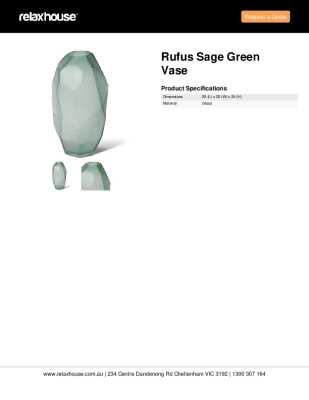 Tear Sheet: Rufus Sage Green Vase 