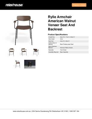 Tear Sheet: Rylie Armchair American Walnut Veneer Seat and Backrest