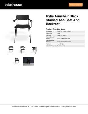 Tear Sheet: Rylie Armchair Black Stained Ash Seat and Backrest