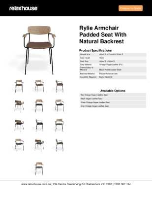 Tear Sheet: Rylie Armchair Padded Seat with Natural Backrest