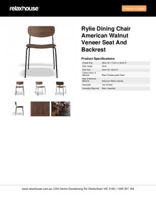 Tear Sheet: Rylie Dining Chair American Walnut Veneer Seat and Backrest