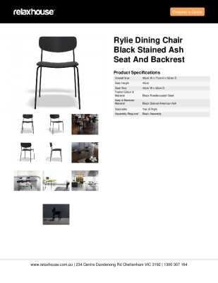 Tear Sheet: Rylie Dining Chair Black Stained Ash Seat and Backrest