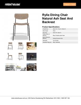 Tear Sheet: Rylie Dining Chair Natural Ash Seat and Backrest