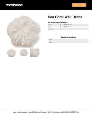 Tear Sheet: Sea Coral Wall Décor