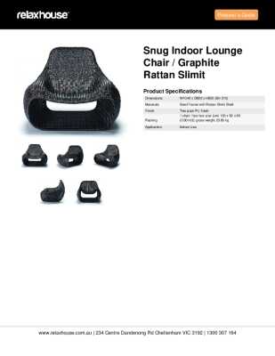 Tear Sheet: Snug Indoor Lounge Chair / Graphite Rattan Slimit