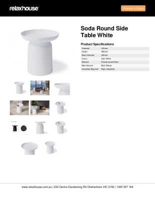 Tear Sheet: Soda Round Side Table White