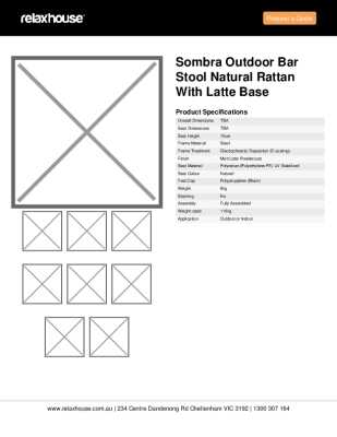 Tear Sheet: Sombra Outdoor Bar Stool Natural Rattan with Latte Base