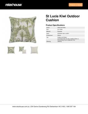 Tear Sheet: St Lucia Kiwi Outdoor Cushion