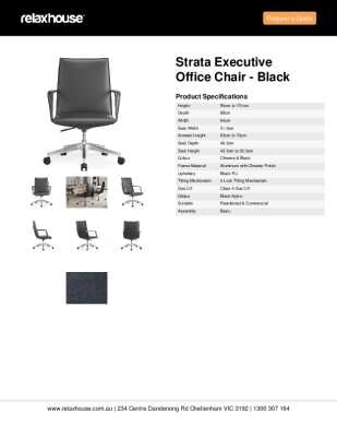 Tear Sheet: Strata Executive Office Chair - Black