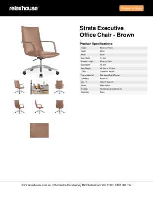Tear Sheet: Strata Executive Office Chair - Brown