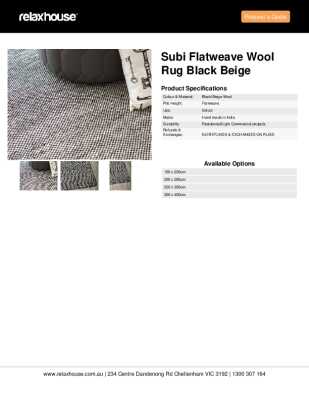 Tear Sheet: Subi Flatweave Wool Rug Black Beige