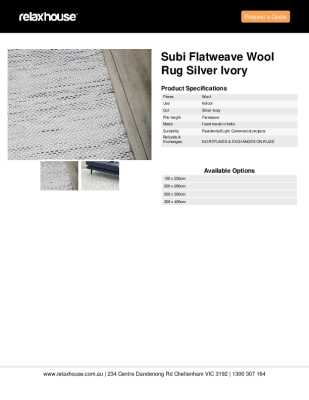 Tear Sheet: Subi Flatweave Wool Rug Silver Ivory