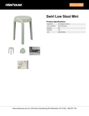 Tear Sheet: Swirl Low Stool Mint