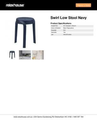 Tear Sheet: Swirl Low Stool Navy