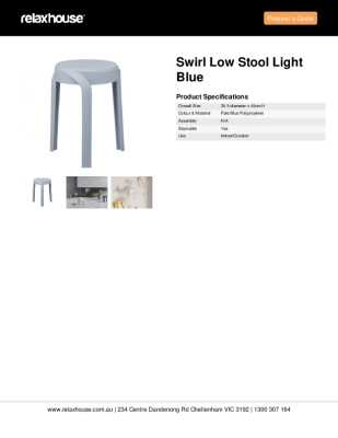 Tear Sheet: Swirl Low Stool Light Blue