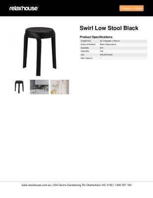Tear Sheet: Swirl Low Stool Black