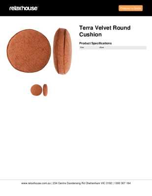 Tear Sheet: Terra Velvet Round Cushion
