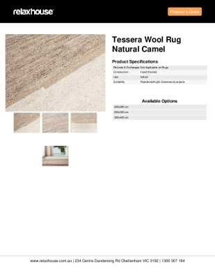 Tear Sheet: Tessera Wool Rug Natural Camel