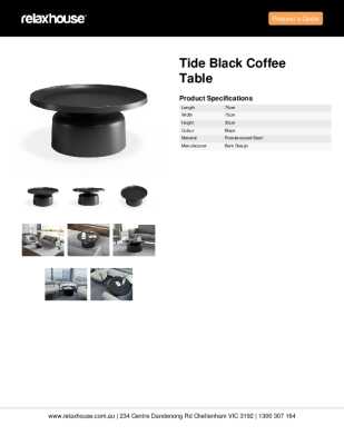 Tear Sheet: Tide Black Coffee Table 