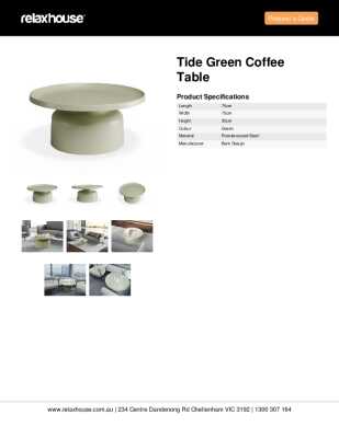 Tear Sheet: Tide Green Coffee Table 