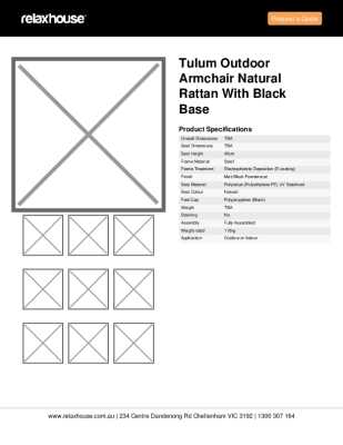 Tear Sheet: Tulum Outdoor Armchair Natural Rattan with Black Base