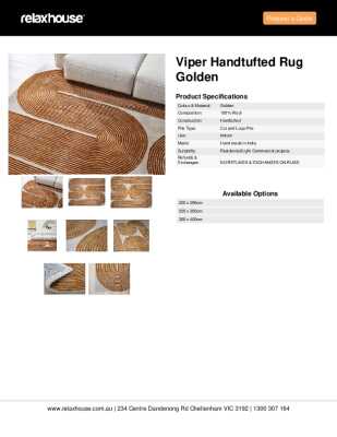 Tear Sheet: Viper Handtufted Rug Golden