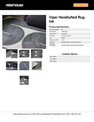 Tear Sheet: Viper Handtufted Rug Ink