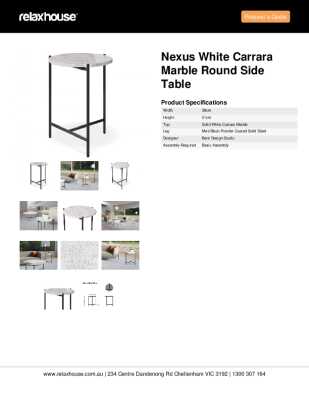 Tear Sheet: Nexus White Carrara Marble Round Side Table