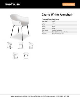 Tear Sheet: Crane White Armchair 