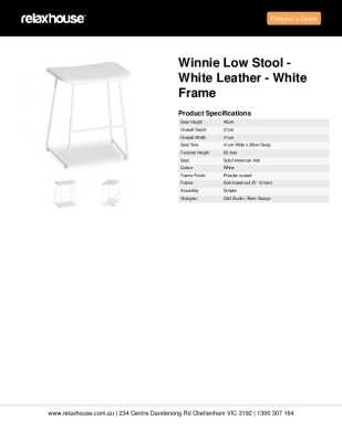 Tear Sheet: Winnie Low Stool - White Leather -  White Frame