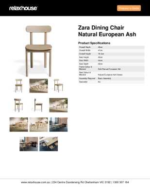 Tear Sheet: Zara Dining Chair Natural European Ash