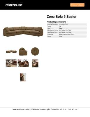 Tear Sheet: Zena Sofa 5 Seater