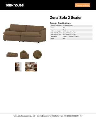 Tear Sheet: Zena Sofa 2 Seater