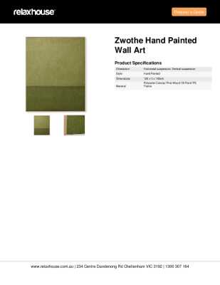Tear Sheet: Zwothe Hand Painted Wall Art